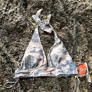 Cider Blue and White Bikini Top NWT | Women’s L | Bow Details 🎀